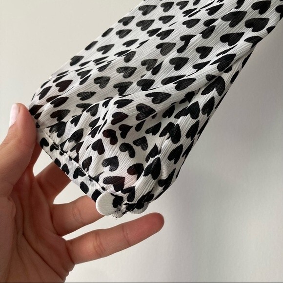 J Crew Ruffle-trim V-neck heart print‎ blouse - Picture 6 of 8